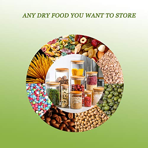 Sweejar Glass Food Storage Jar With Lids(18 Oz),Airtight Canisters Sets For Kitchen,Food Storage Container With Bamboo Lid For Serving Tea, Coffee, Spice And More(18 Oz)… #TOP2