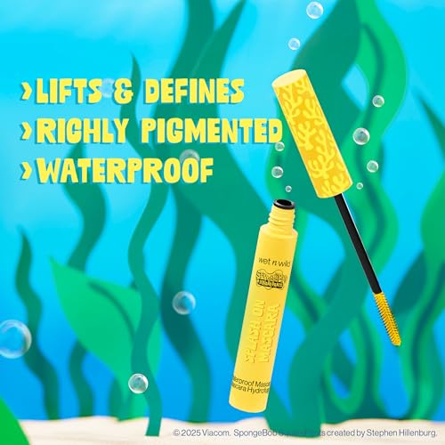 wet n wild Spongebob Waterproof Mascara, Long-Lasting Volumizing Waterproof Colored Mascara, Black, 6 ml (Pack of 1) - Image 3