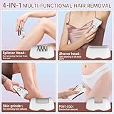 Epilator for Women - 4 in 1Face Epilator for Women with LED Light - Smooth Glide Facial Hair Remover for Face/Chin/Body/Bikini Area/Legs/Arm Portable Hair Shaver Trimmer Removal - Electric Foot File - Image 2