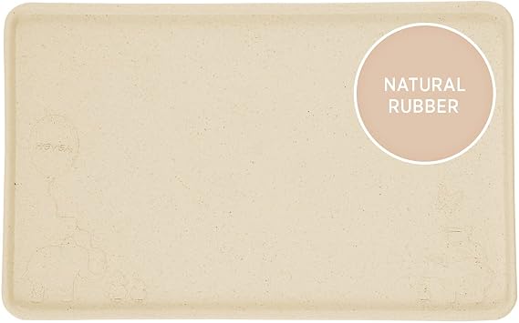 HEVEA Natural Rubber Kids Placemat - Alternative to Silicone and Plastic with Upcycled Material, Safe for Children with Fun Animal Designs and Practical Features Sand