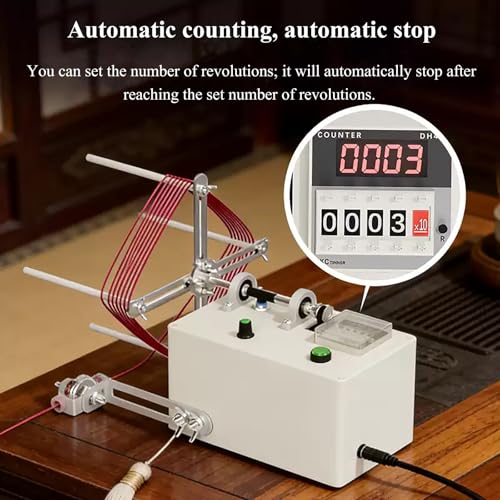 Máquina eléctrica inteligente de borlas, herramienta de carrete de hilo de velocidad ajustable con conteo y pausa automáticos, perfecto para borlas, hilos finos, líneas de pesca y pulseras.
