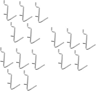 NOLITOY 15 Pcs Perforated V-Hook Metal Pegboard j Hook Peg Board Wall Display Garment Rack Heavy Duty Metal Clothing Rack Pegboard Wall Hooks Metal Peg Board Stainless Steel Slats Jewelry