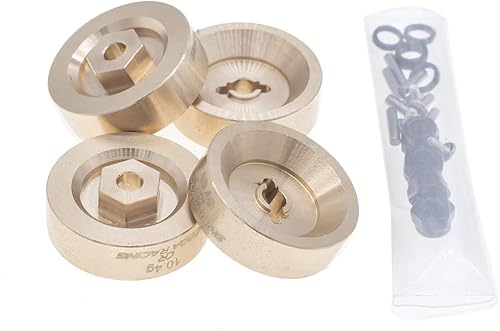 Miniatura 4 de 4 unids 0.37 oz latón rueda pesos adaptador hexagonal 0.197 in para AXIAL SCX24 AXI00001 AXI00002 AXI00005 AXI00006 actualizaciones 1/24 RC Crawler