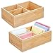 Produktbild mDesign 2er-Set Schreibtisch Organizer  praktische Aufbewahrungsbox mit 3 Fächern für Stifte, Umschläge, Haftnotizen und mehr  modernes Ordnungssystem für den Schreibtisch  naturfarben
