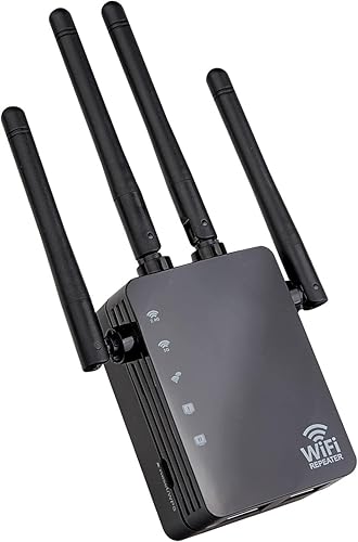 Extensor WiFi, amplificador WiFi, cubre hasta 12880 pies cuadrados y 105 dispositivos, refuerzo WiFi de 1200 Mbps, banda dual 2.4G y 5G, repetidor