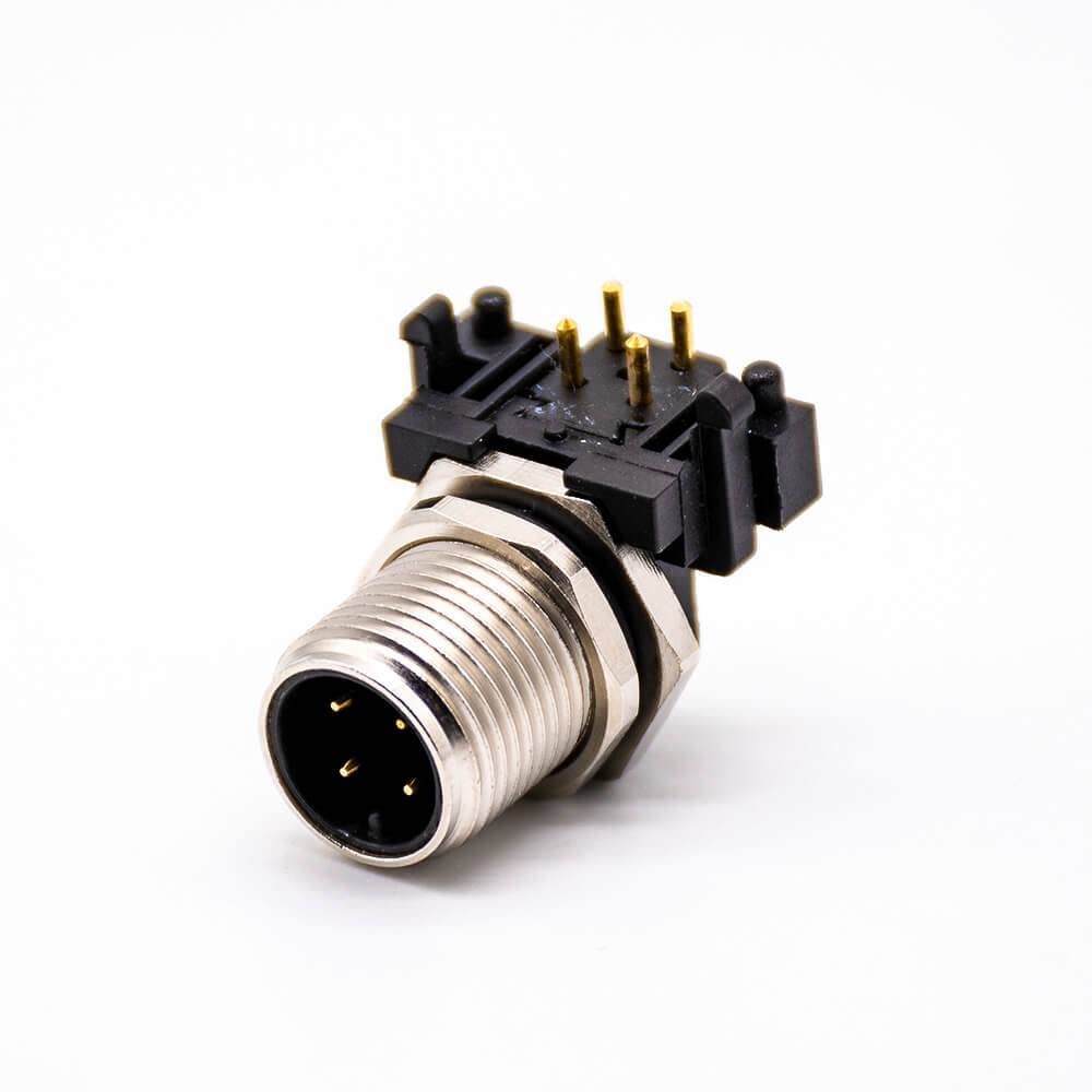 Amazon.com: M12 Male 4Pin Right Angle PCB Connector Waterproof A