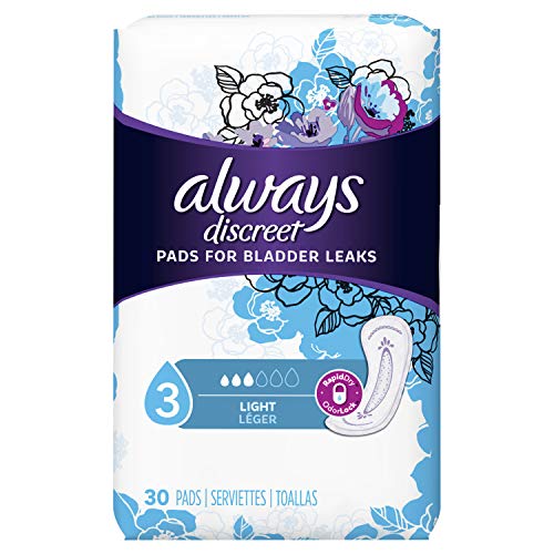 Always Discreet, Incontinence Liners, Ultra Thin, Regular Length, 30 Count (Packaging May Vary)