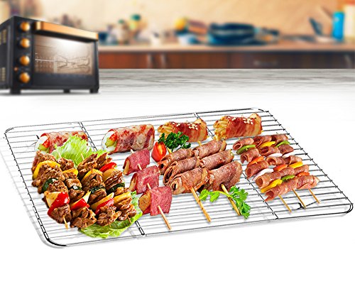Teamfar Baking Rack, Cooling Roasting Rack Stainless Steel For Baking Sheet Oven Pan, Healthy & Rust Free, Oven & Dishwasher Safe - Set Of 3 (15.2’’×11.1’’ ) #TOP3