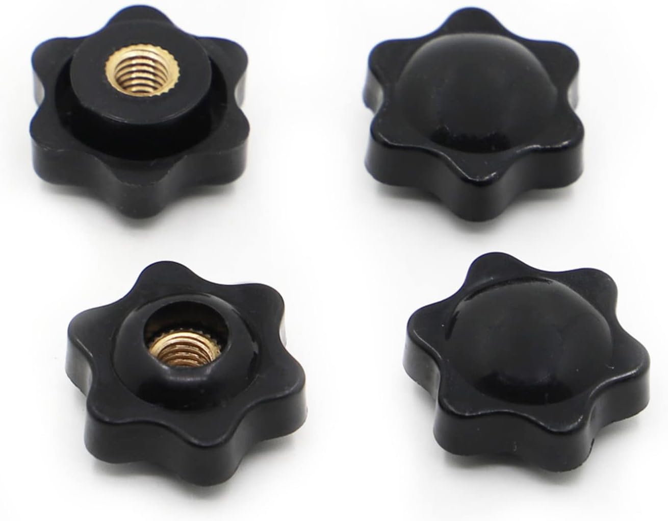 M4 M5 M6 M8 M10 M12 Plum Nut Mechanical Black Thumb Nut Knob Manual Nut Thermoplastic Brass Thread With and Without Holes (Size: M4 25 5pcs, Color: No Perforated)