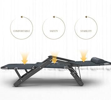 ZXFDMSWJ Deck chair Recliners, Folding Garden Chair, Portable Deck Chair, Adjustable Backrest, Outdoor Camping Beach-Teslin Qing