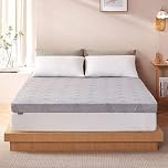 Bonnvia Mattress Topper Kingsize Bed Thick, 4 Inch 10cm Mattress Topper Kingsize Bed with Machine Washable Bamboo Fibre Cover