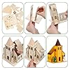 Thyle 6 Set Christmas Wooden House Kit for Craft DIY Christmas Village Unfinished Wooden Gingerbread House Make Your Own 3D Houses Xmas Painting Gift Craft Activity Creative DIY Art Decoration Project #3