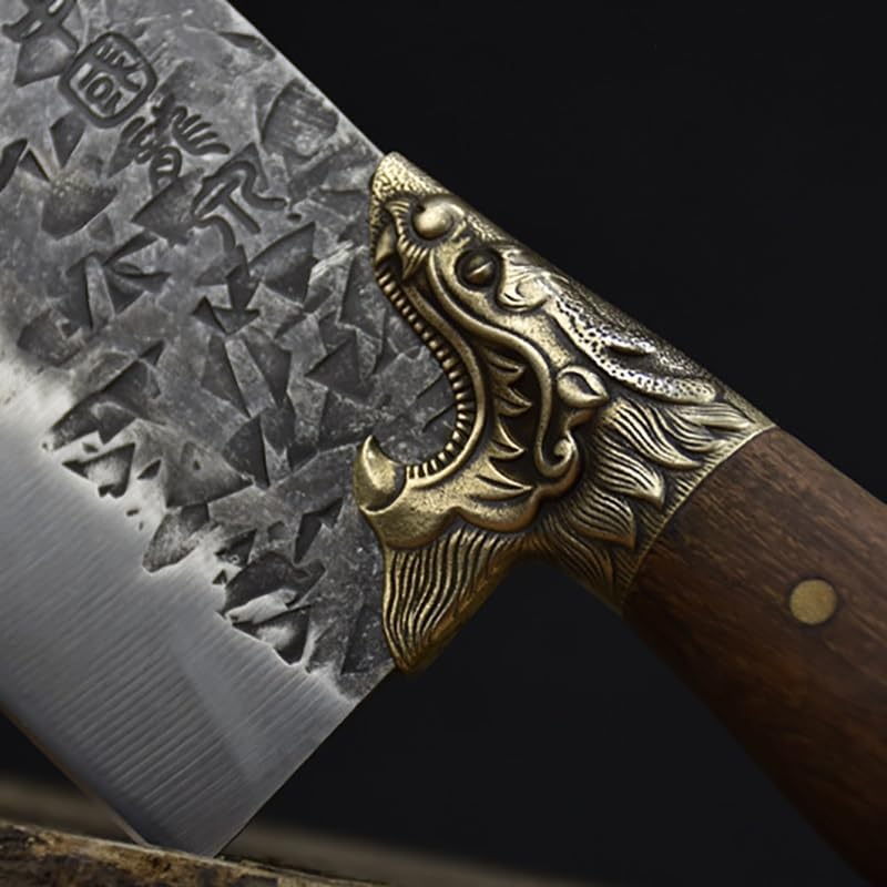 Meat Cleaver,Cleaver Knife 8 Inch Chinese Chef Knife Handmade Forged Sharp Slicing Butcher Cleaver Longquan Kitchen Knives For Cutting Vegetables Meat, LAMAJIGA5844