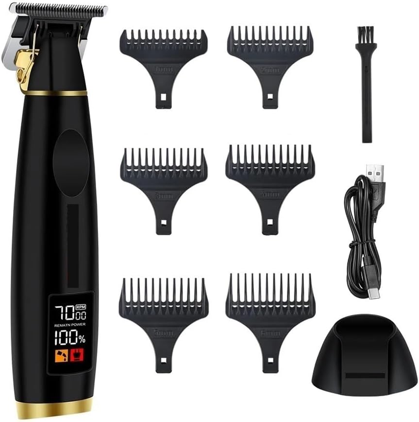 Hair Cutting Wireless Adjustable Electric Clipper Men's Professional Rechargeable Beard Trimmer(Red)