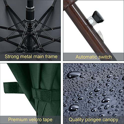 Abccanopy Auto Open Wooden Handle J Stick Umbrella,Windproof Large Umbrella For Rain 48 Inch Automatic Umbrella,Umbrall For Man Or Family Vented Windproof Waterproof Umbrella Upf 50+ Blocking Uv 99.98% #TOP3