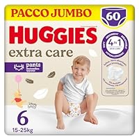 Huggies Extra Care Mutandine, Ultra assorbente, Taglia 6 (15-25 Kg), Pacco Mega, 60 Pz