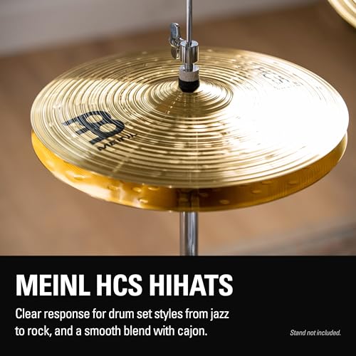 Meinl Cymbals HCS Hihat — 14 Zoll (Video) Schlagzeug Becken – Paar – (35,56cm) Messing, Traditionelles Finish (HCS14H)