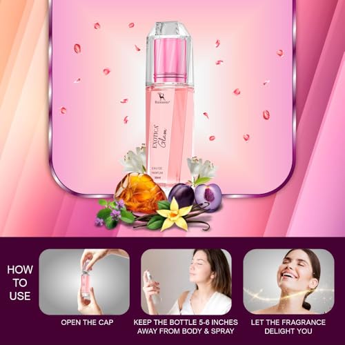 Image of Ramsons Exotica Glam Perfume for Women - 30ml | TN - Fruity, Plum, Citrus & Green | MN - Spicy, Honey, Herbal & Floral | BN - Musk, Amber, Vanilla & Woody
