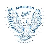 Emblème de l'esprit américain Stickers muraux 72x78.6cm Décoration de magasin Bleu