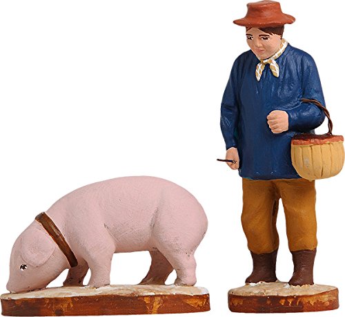 Arterra - Santons de Provence - Rabassier et Son Cochon - Collection 7 cm