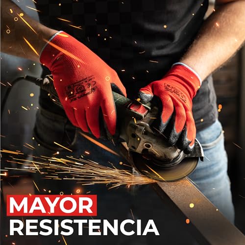 Guantes de trabajo para hombre de látex en talla 9-L con alta resistencia (72 pares) 4