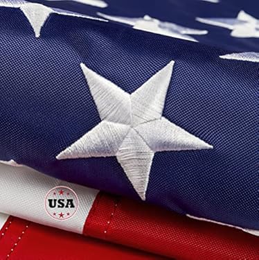 AMAZON - This 3×5 ft American Flag For Outside, USA Flags Strongest, Longest Lasting, Heavy Duty Nylon, Embroidered Stars, Sewn Stripes, Brass Grommets Perfect for Outdoors! Premium US Flag