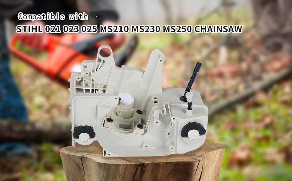 Oil Fuel Tank Crankcase Housing with Oil Fuel Cap Assembly Replacement Compatible for Stihl 021 MS210 023 MS230 025 MS250 Chainsaw, White