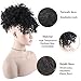 YITI High Puff Afro Ponytail Drawstring with Kinky Curly Bangs Short Afro Kinky Curly Pony Tail Clip in on Synthetic Curly Hair Bun Puff Ponytail Wrap Updo Hair Extensions with Clips(A-BLACK)