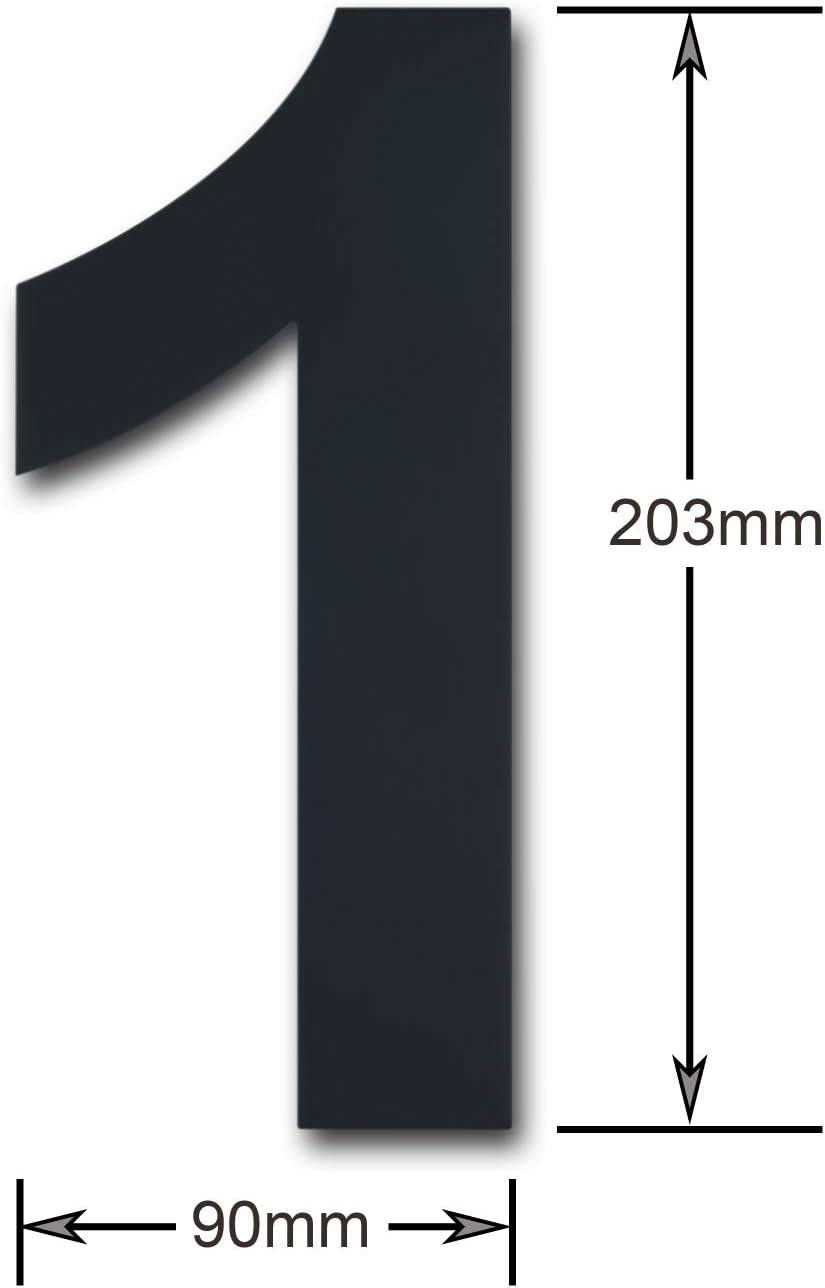 Large Brushed Modern House Number -8 Inch 203mm Height Black, Made of Solid 304 Stainless Steel - Image 3