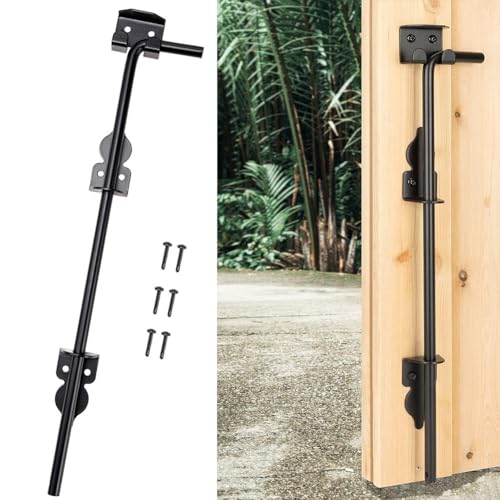 HEBEOT Cane Gate Drop Bolt Rod Kit Wrought Iron 12Inch Outdoor Door Latch For Wooden Fence,Iron
