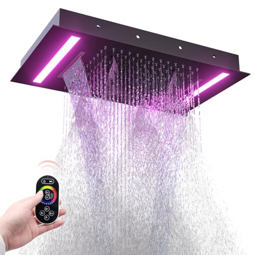 HOMEDEC 14x20" Full Body LED Shower Head, Multi-Function High-Pressure Rainfall