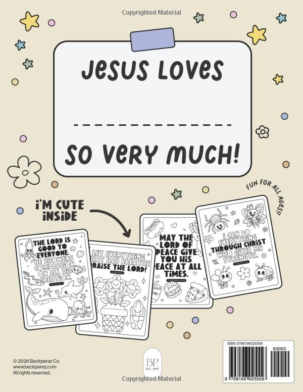 A Coloring Book for Kids: Cutie Bible Verse Coloring Book!: 25 pages of Cute Kawaii images to color paired with encouraging bible verses image 3