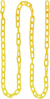 Cadena de seguridad, cadena de barrera, cadena de barrera para de jardín, cadena decorativa, 3.28 pies, resistente a la intemperie, color amarillo para de barrera de seguridad de