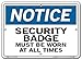 Vestil SI-N-12-A-AL-063 Notice Sign Aluminum .063" Overall Size 10.5"W x 7.5"H security Badge Must Be Worn at All Times , 7.5" Height, 10.5" Wide, 0.063" Length