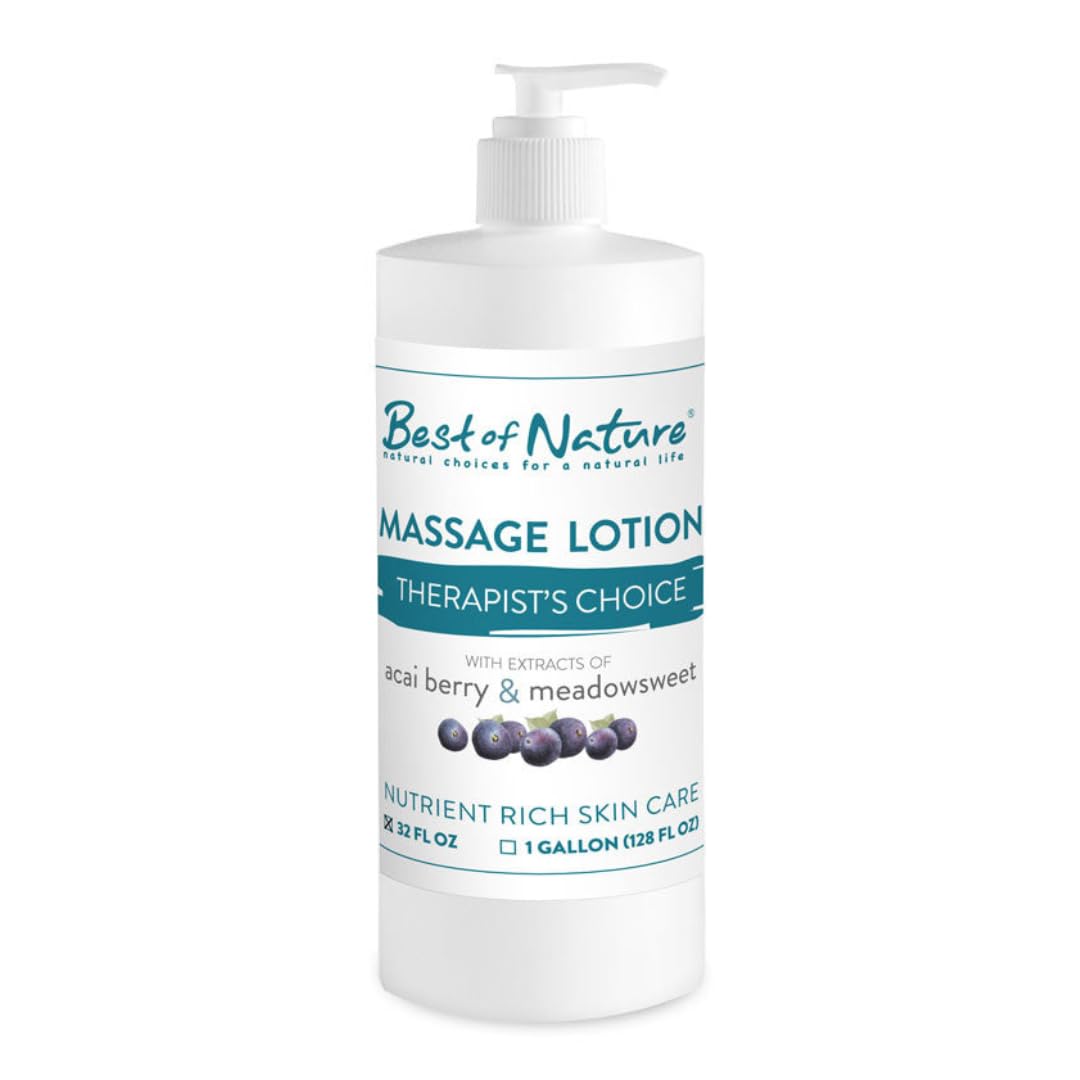Therapist's Choice Massage Lotion, Professional Grade, 128 oz, Unscented, with Acai Berry and Arnica (32 fl oz)