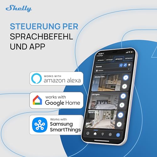 Shelly Flood Gen4 - Smarter Matter Wassersensor mit Leck-Sensorkabel, IP44, Flut- & Regenerkennung, Anpassbare Alarmstufen, Leckerkennung, Zeitschaltuhr, Alexa, Google Home & Zigbee