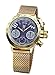 Konigswerk Men's Watch Gold Bracelet Blue Dial Chronograph AQ100127G