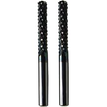 2Pcs 6 mm Cutter Dia,Solid Carbide Core Burr End Mills Roughers Cut Coating Roughing Milling CNC Bit for SMT Mould Plastics Composites Acrylic Hardwood PCB PVC MDF Aluminum Phenolic Fiber