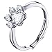 Ringe hundepfoten Katzenpfotenring aus Sterling-Silber 925 verstellbar Sterling Silber Pfotenring Hund Zirkonia Pfote Glänzend Schmuck Mädchen Frauen Geschenk Ideal Weihnachten (White54-59)