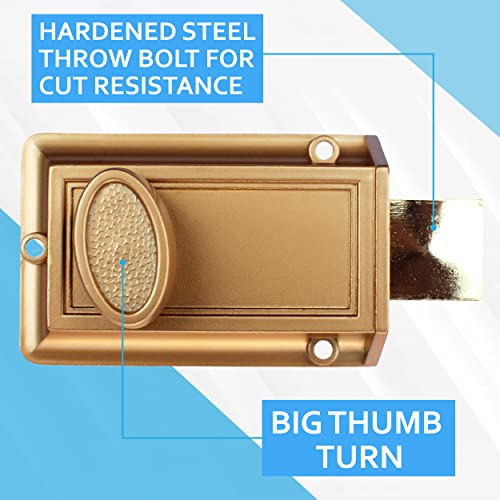 Nu-Set 2110-3 Lock | Night Safety Deadbolt Lock | 5 Pin Keyed Cylinder For Added Door Security thumb #3