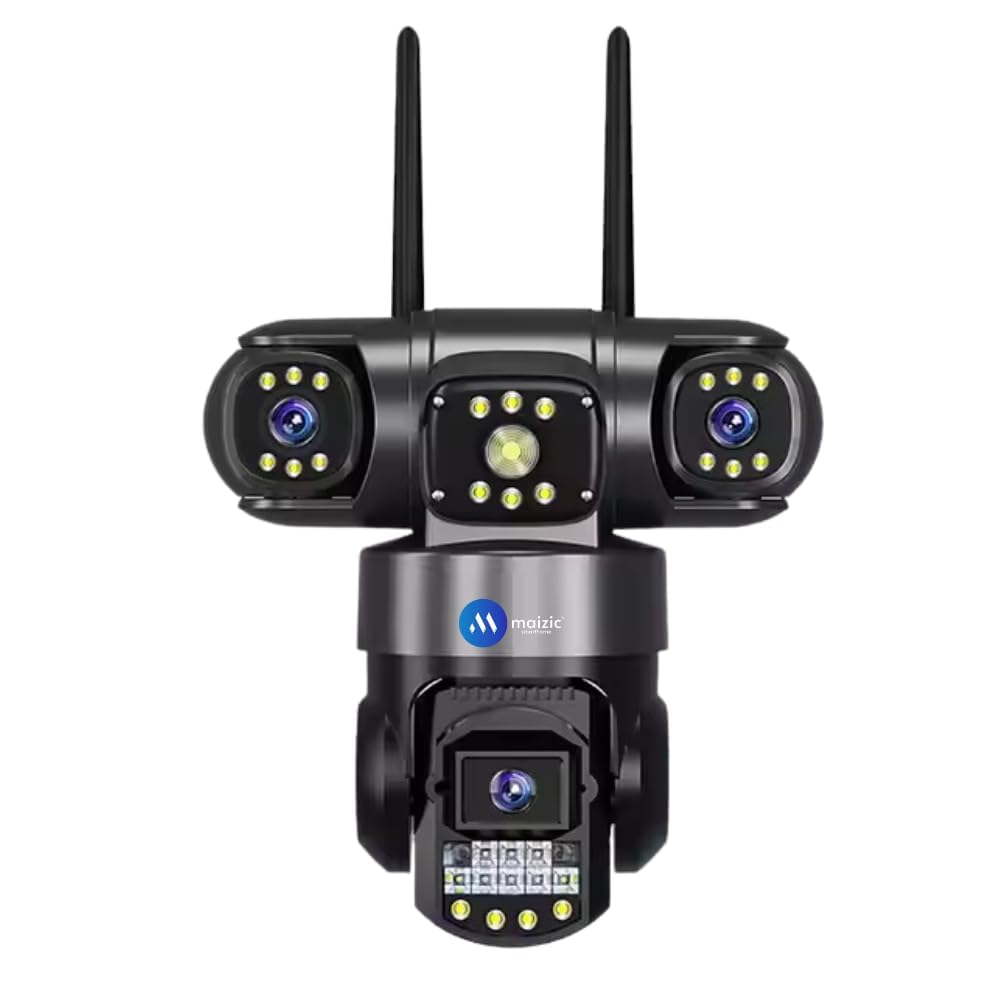 Maizic Smarthome Batman Black 3in1 HD WiFi CCTV Camera 3 Lens/3 Screen View Home Security with Pan Tilt 360° View & 2 Side Camera Horizontally Rotate 180°, 2 Way Talk-image-41