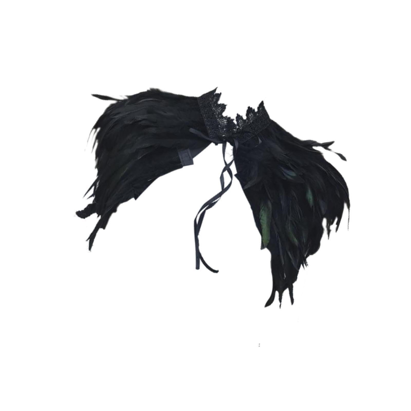 Feather Shawl Cape Comfortable Gothic Halloween Costume Accessories Dress up Black |Clothing Shoes & Accessories | Womens Accessories | Scarves & Wraps-image-44