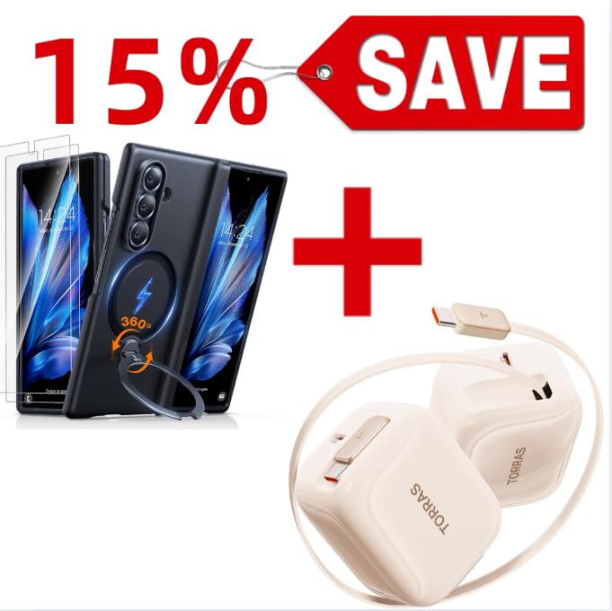 Fast Charging with Low-TEM Protection USB-C 40W Retractable Charger and case — Buy Together to Save 15%