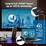 Orei Émetteur et récepteur HDMI sans fil Pro - Kit 1080P - Jusqu'à 100 pi - Parfait pour le streaming depuis un ordinateur portable, PC, câble, Netflix, YouTube, PS4 vers HDTV/Projecteur
