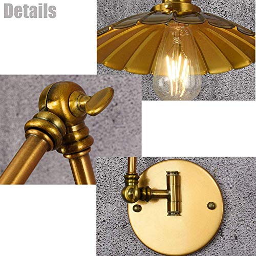 Lámpara de luz de pared retro ajustable E27 de metal para pasillo C 7