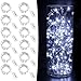CYLAPEX 12 PCS Fairy Lights Cool White 3.3FT Silvery Copper Wire 20 LED String Lights Battery Powered, Starry String Lights Battery Operated Firefly Lights for Costume DIY Wedding Home Party Christmas