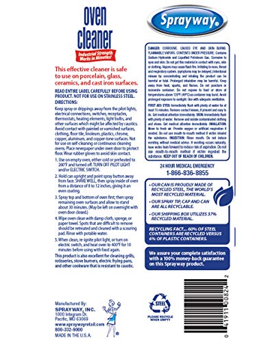 Sprayway Heavy-Duty Oven & Grill Cleaner, Removes Oil & Grease, 20 Fl Oz Spray Way-SW8426R