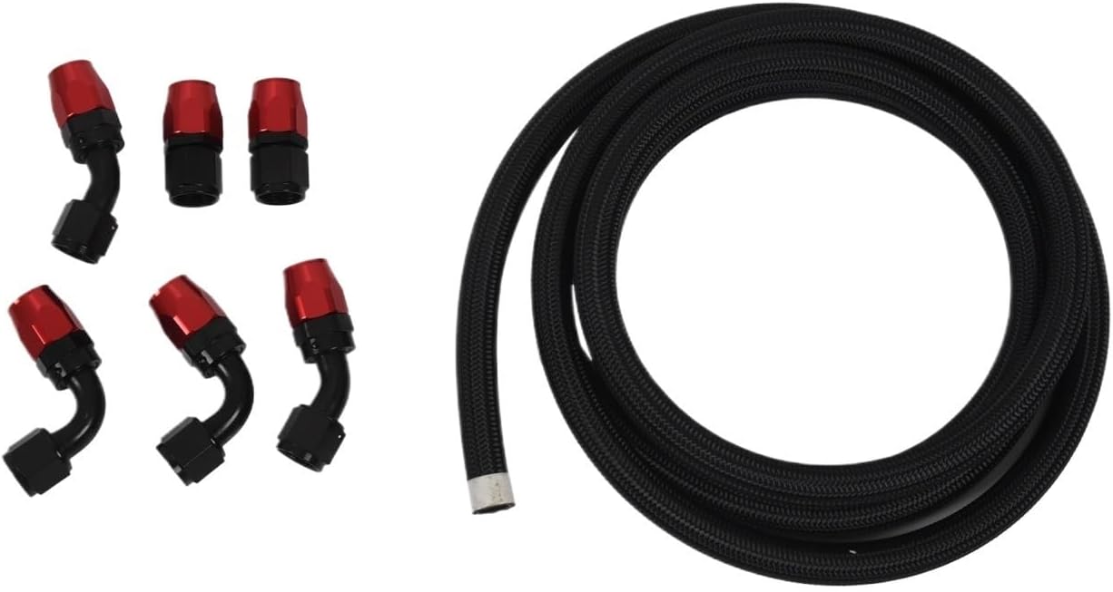 3 Meter AN10 10AN Nylon&Stainless Steel Braided Hose+AN10 Hose End Fittings Adaptor Kit Oil/Fuel/Water Hose Line