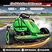 Letsgokid 24V Big Kids Electric Go Kart, 400W Fast Drift Kart with 4 Speed Mode, Up to 8.1 MPH, EVA Tires, 5-Point Safety Belt, Music, High/Low Speed, Go Karts for Kids Ages 6-12 Boys Girls (Green)
