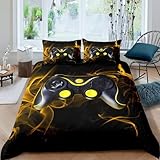 ZCMZMP Gamepad Quilt Cover, Three-Piece Electronic Game Bedding, 3D Gamepad Printing, Children?s...